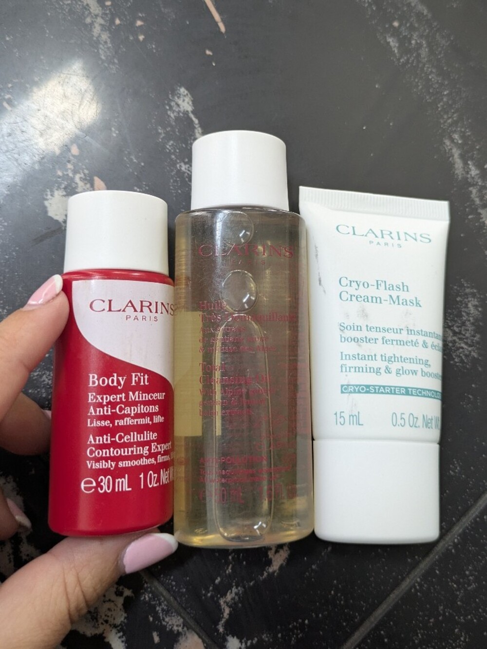 Clarins Paris 3 Piece Travel Size Body Care Bundle